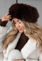 Stirnband mit Kunstfell Not To Allow Schokoladenbraun