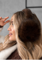 Ohrenwärmer mit Pelz Warm Memories Schokoladenbraun