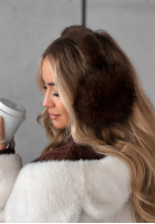 Ohrenwärmer mit Pelz Warm Memories Schokoladenbraun