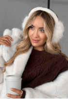 Ohrenwärmer z futerkiem Warm Memories Ecru