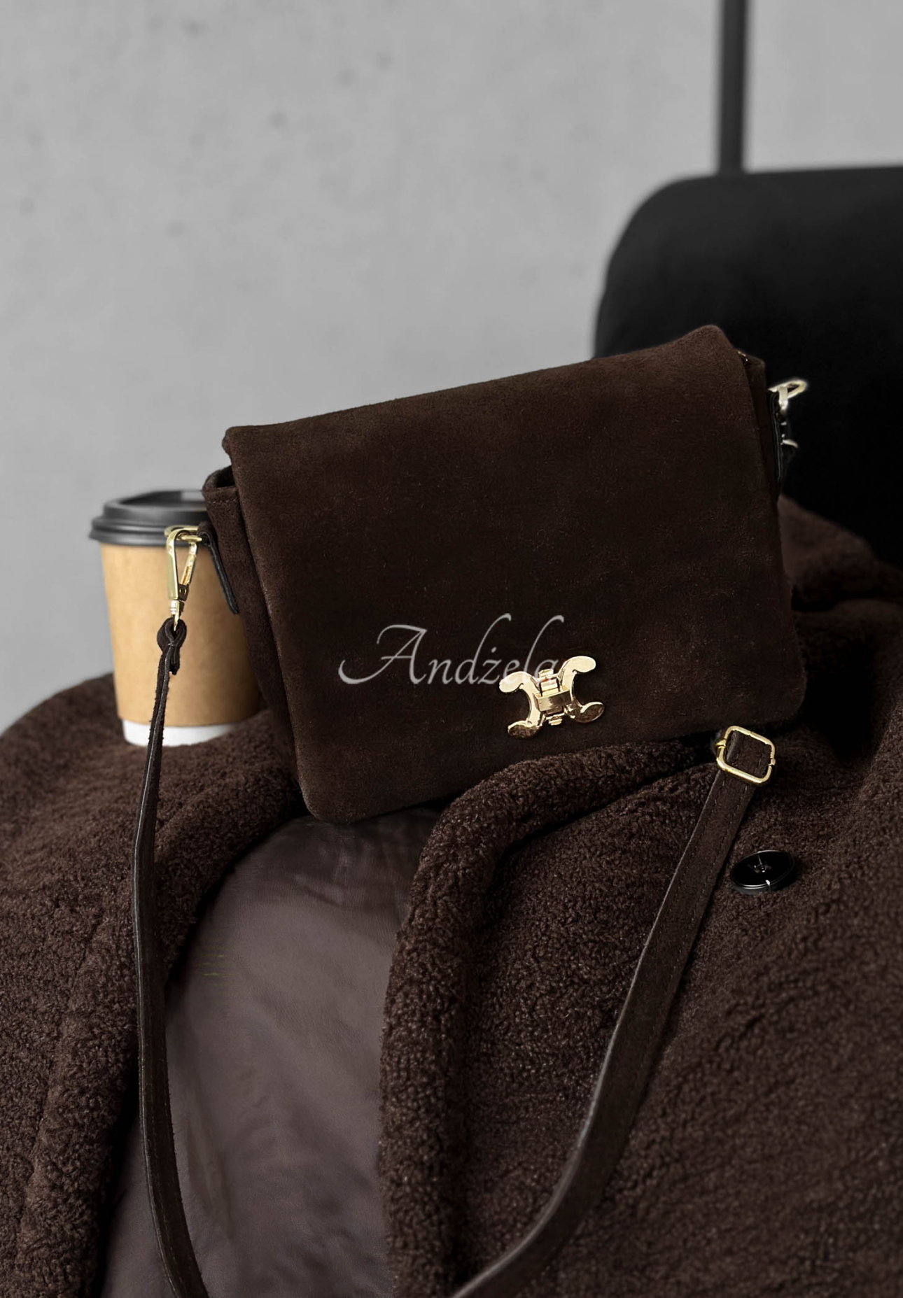 Wildlederhandtasche In My Closet Schokoladenbraun