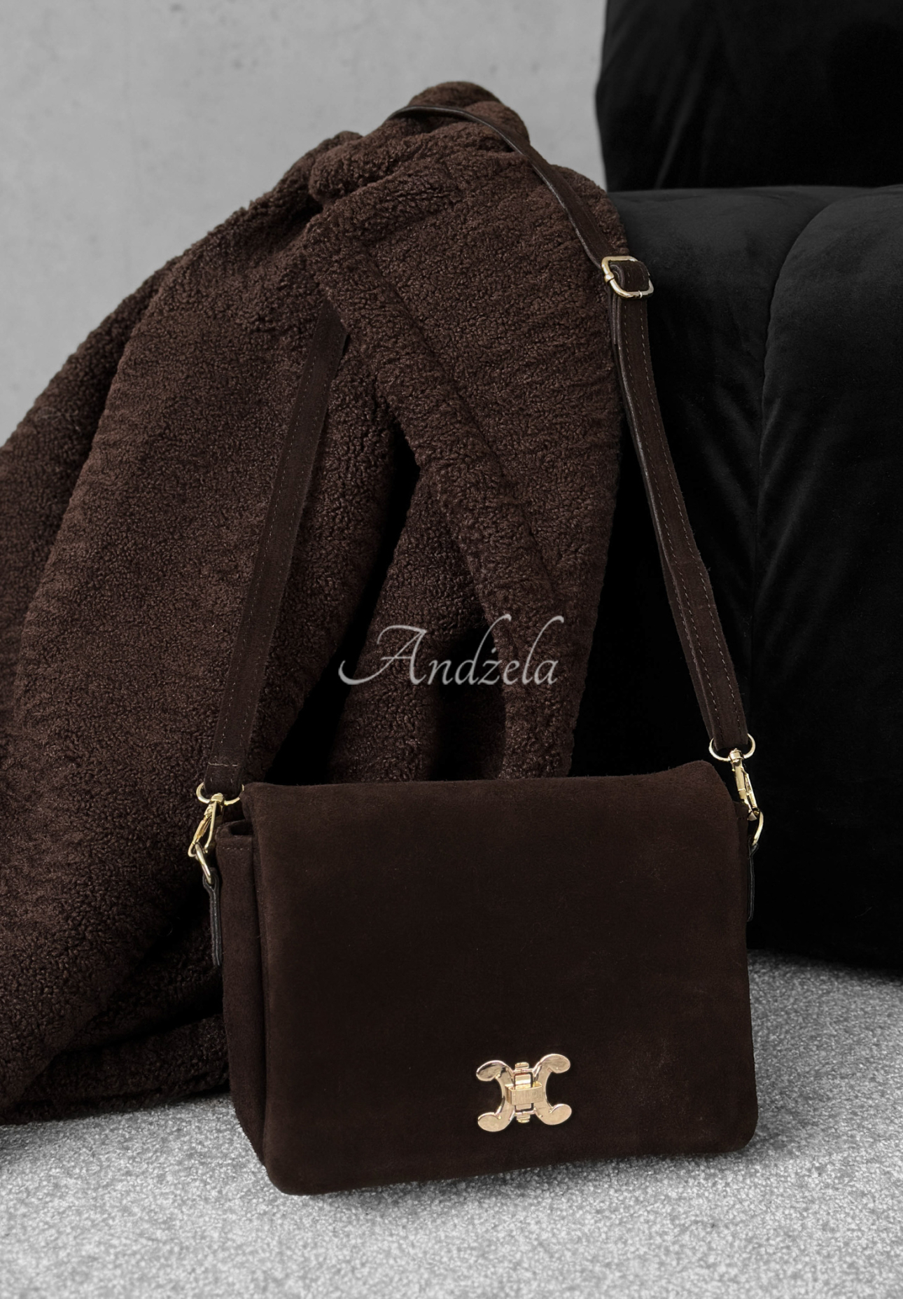 Wildlederhandtasche In My Closet Schokoladenbraun