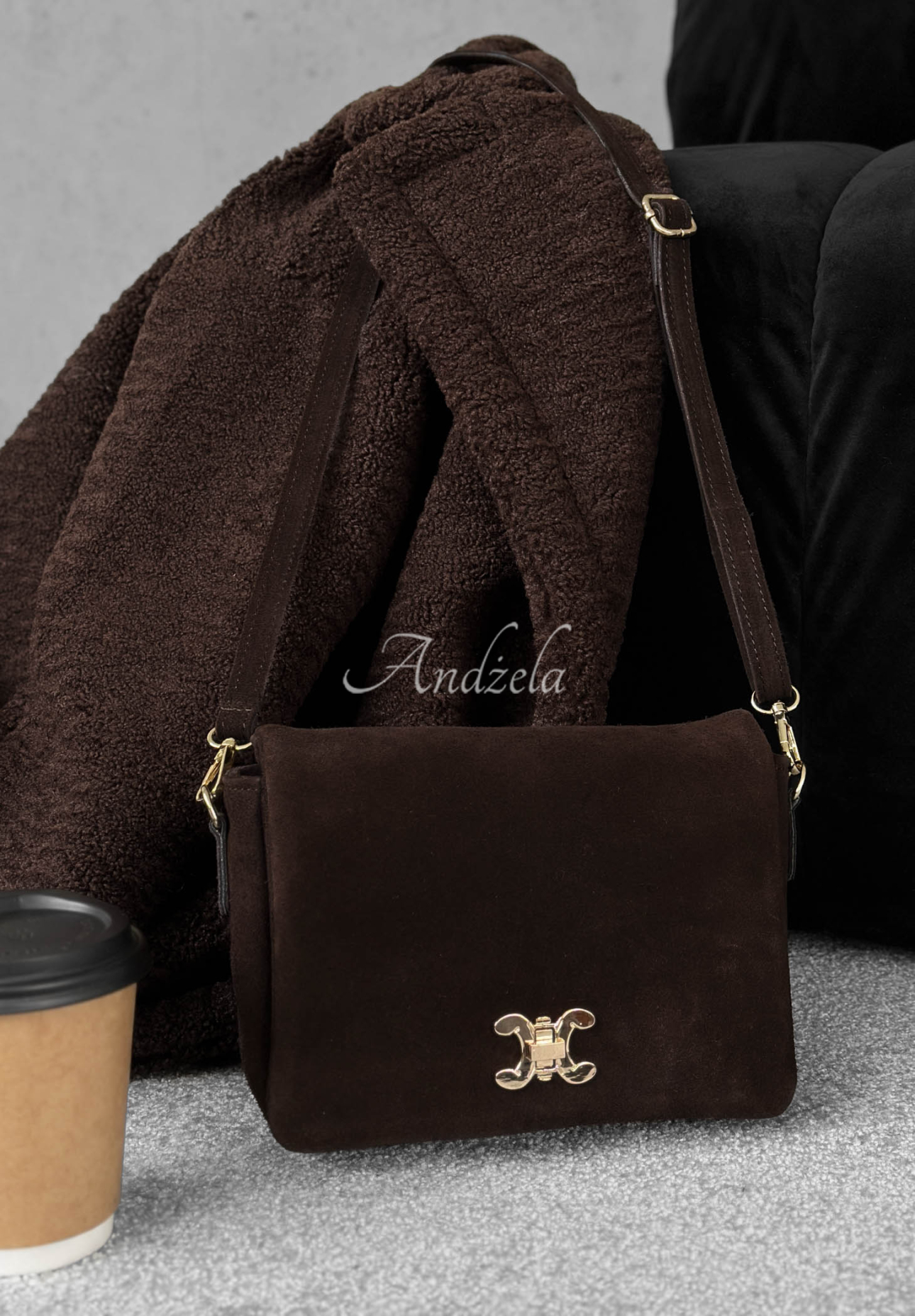 Wildlederhandtasche In My Closet Schokoladenbraun