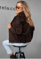 Zamszowa Tasche z frędzlami Hold This Moment Schokoladenbraun