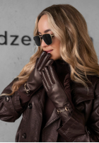 Skórzane Handschuhe Festive Memories Burgund