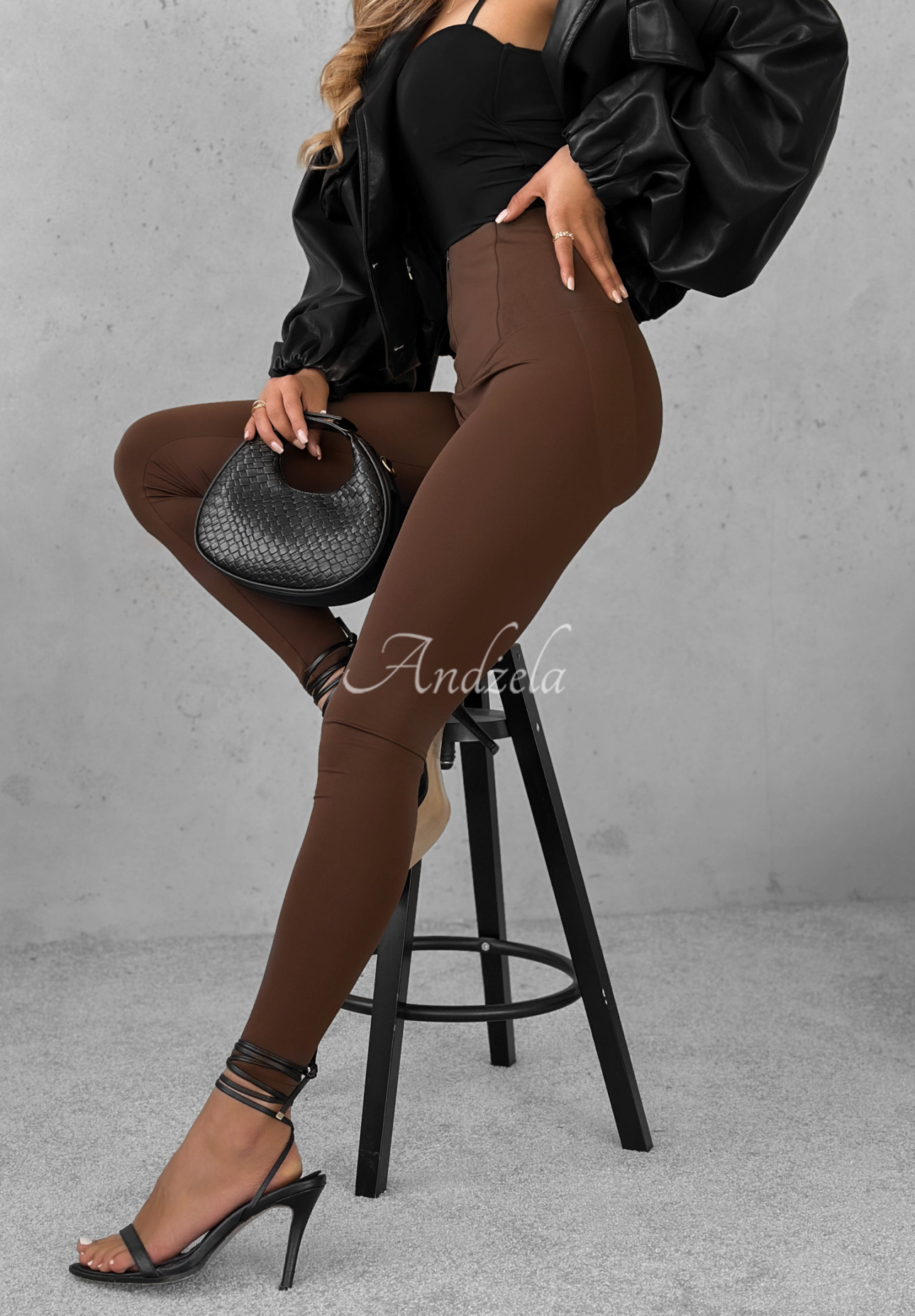 Figurbetonte Leggins Too Good Schokoladenbraun