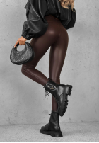Skórzane Leggings Fits Me Perfectly Schokoladenbraun