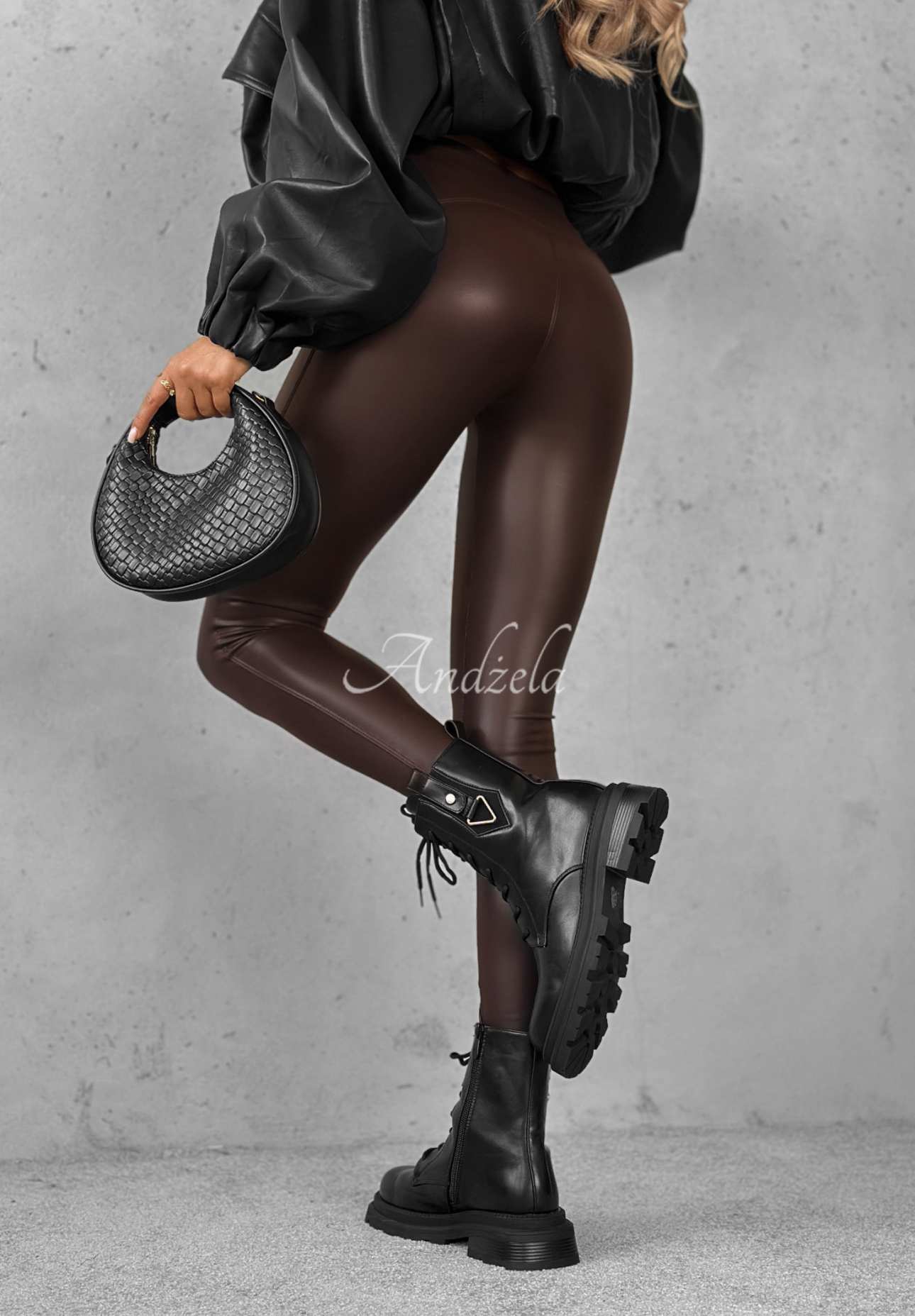 Lederleggings No One Knew Schokoladenbraun