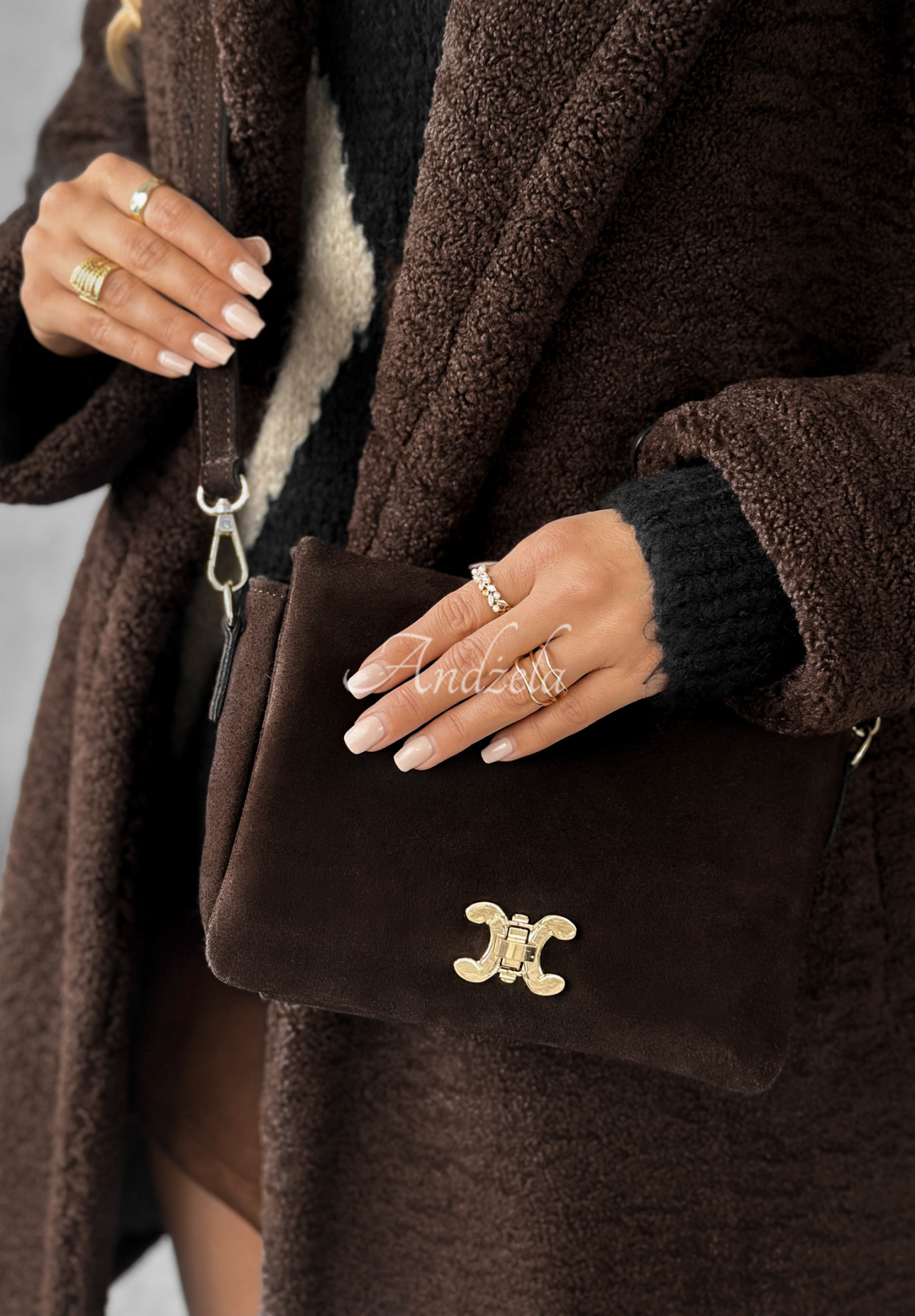 Wildlederhandtasche In My Closet Schokoladenbraun