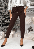 zamszowe Hose React To It Schokoladenbraun