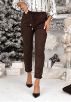 Velourshose aus Viskose React To It Schokoladenbraun