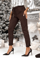 zamszowe Hose React To It Schokoladenbraun