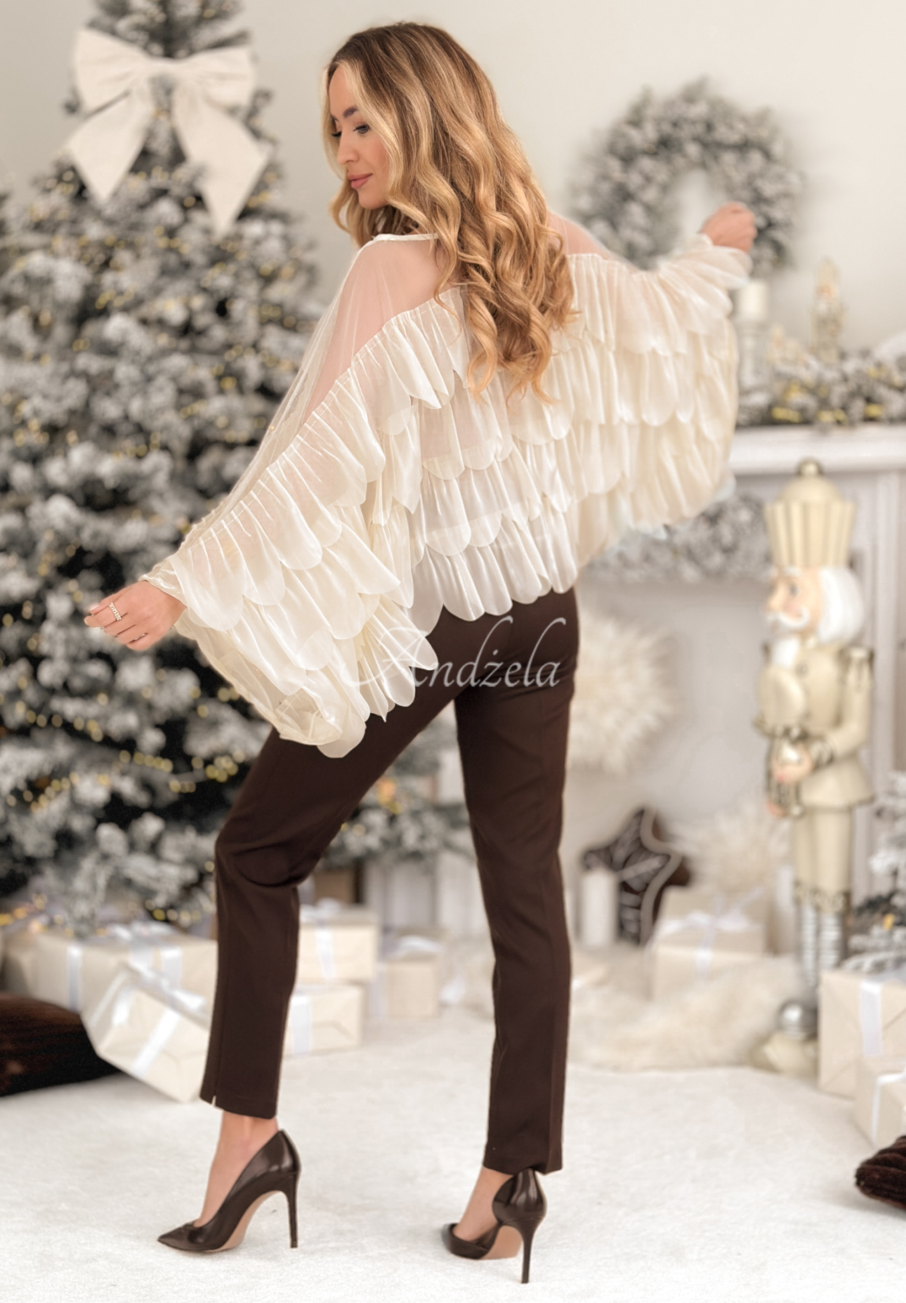 Viskosebluse mit Rüschen Dating You Ecru