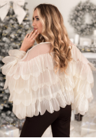 Wiskozowa Bluse z falbankami Dating You Ecru