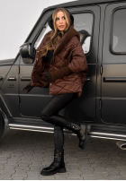 Jacke oversize z kapturem Sancha Schokoladenbraun