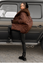 Jacke oversize z kapturem Sancha Schokoladenbraun