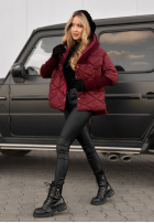 Jacke oversize z kapturem Sancha Burgunderrot