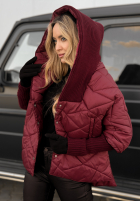 Jacke oversize z kapturem Sancha Burgunderrot