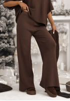 Dzianinowy Set Bluse i Hose Can't Talk Schokoladenbraun