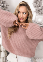 Moherowy Pullover z szerokimi rękawami Better Than That  Apricot