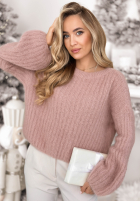 Moherowy Pullover z szerokimi rękawami Better Than That  Apricot