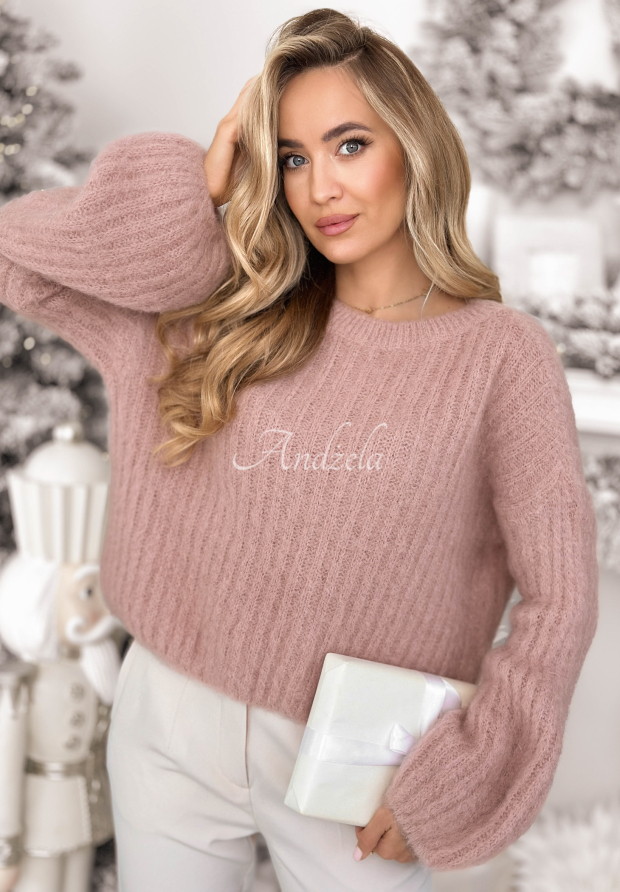 Mohairpullover mit weiten &Auml;rmeln Better Than That Puderrosa