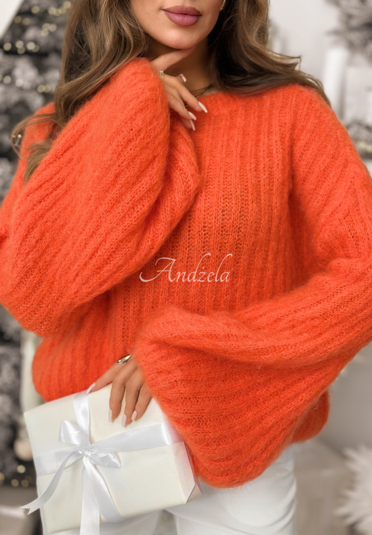 Mohairpullover mit weiten Ärmeln Better Than That Orange