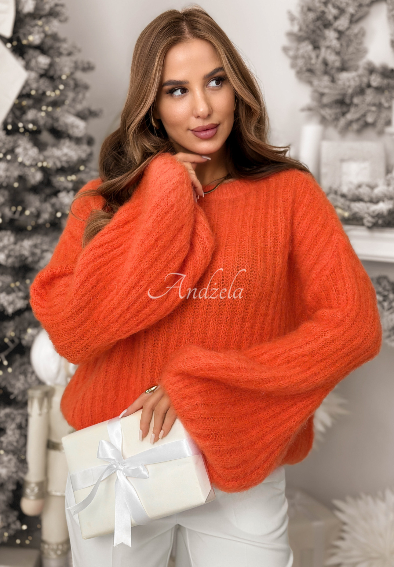 Mohairpullover mit weiten Ärmeln Better Than That Orange