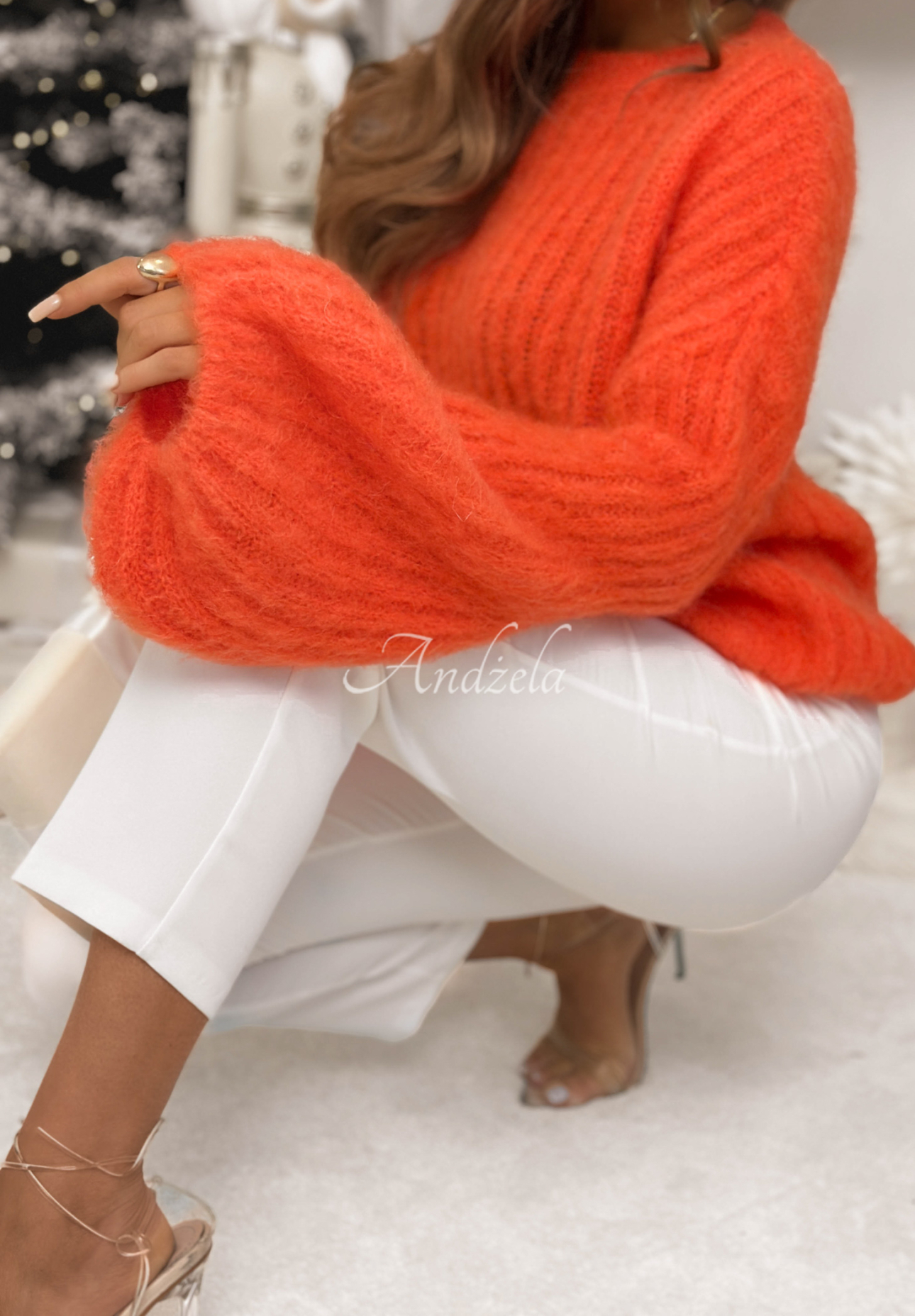 Mohairpullover mit weiten Ärmeln Better Than That Orange