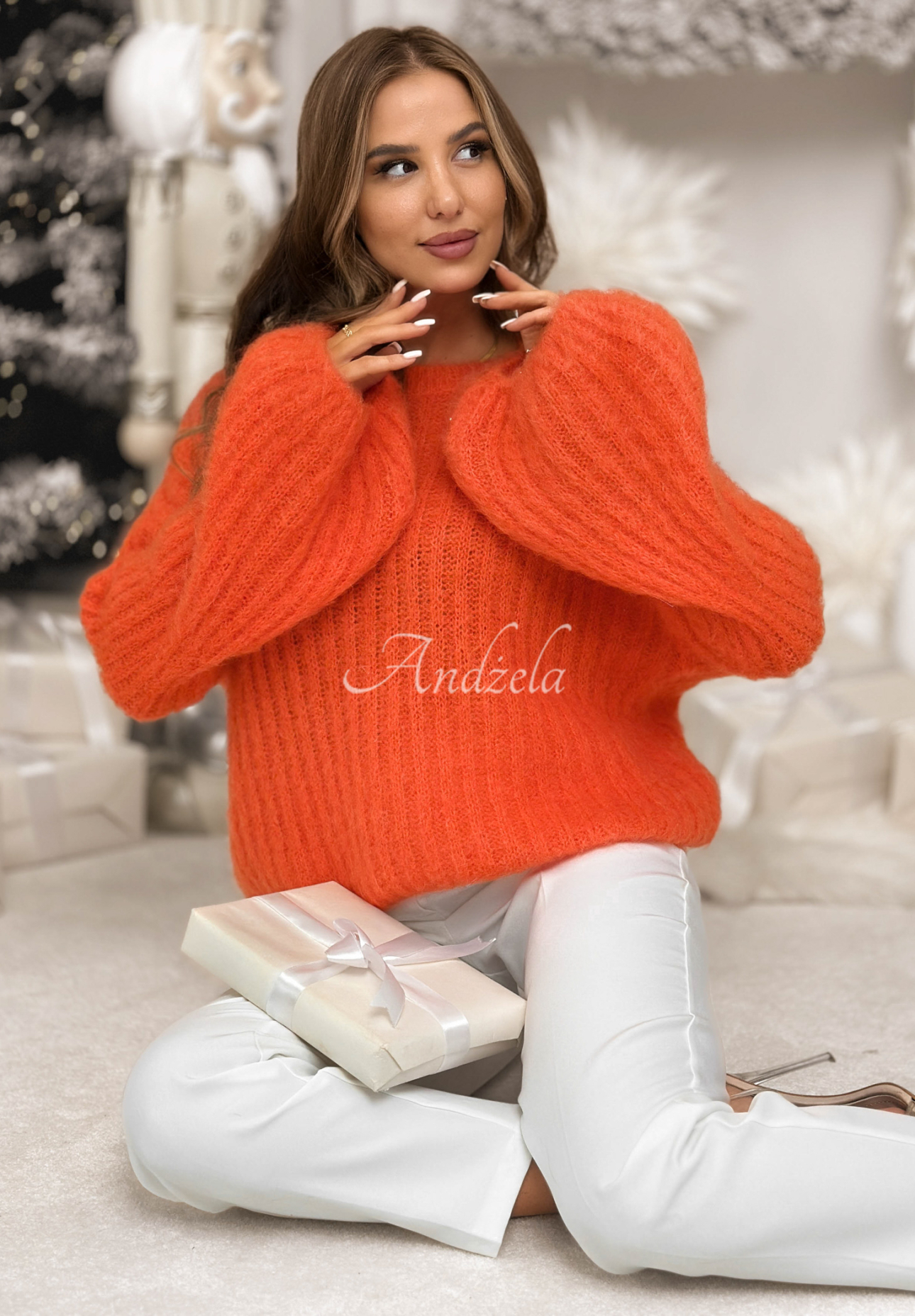 Mohairpullover mit weiten Ärmeln Better Than That Orange