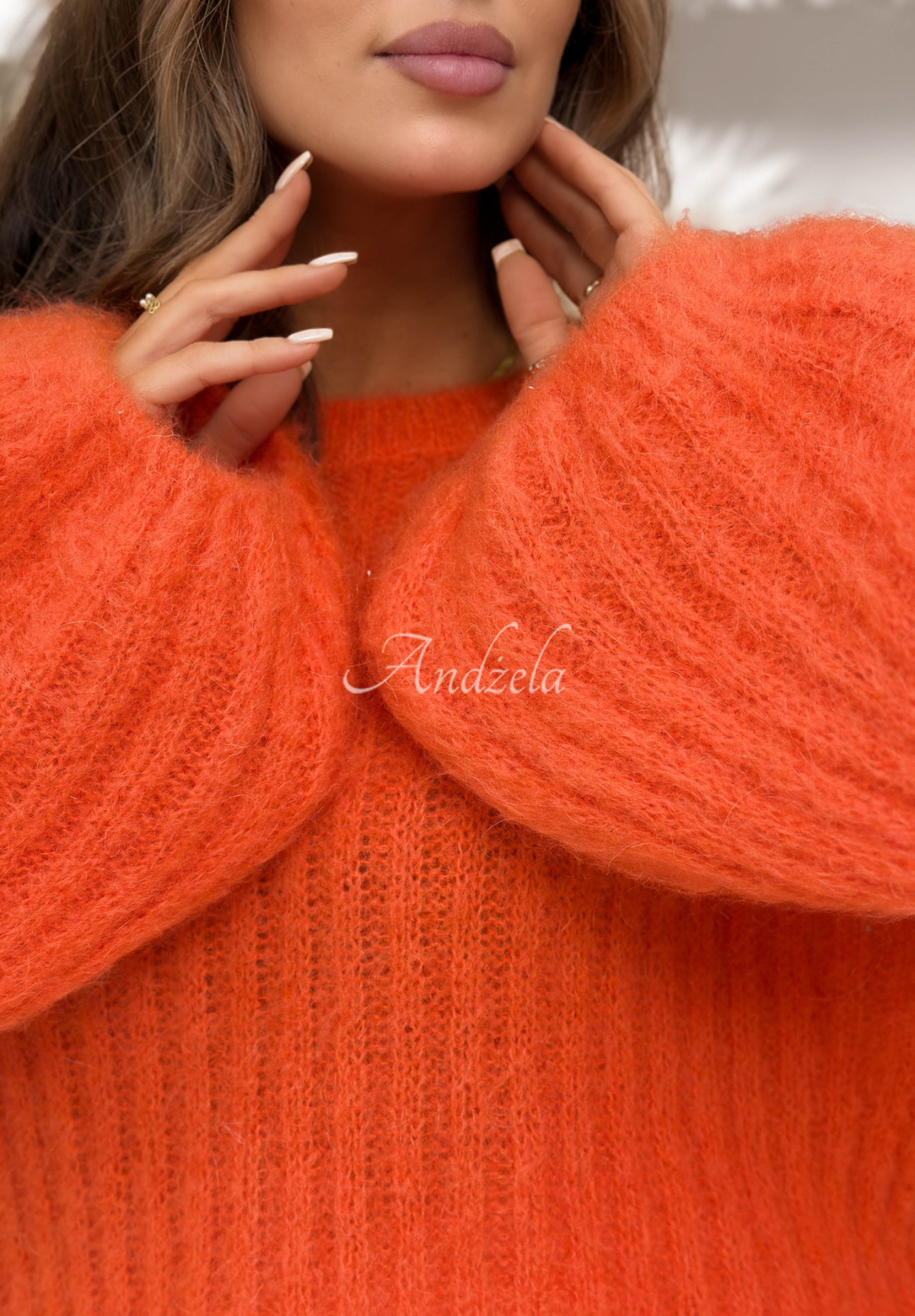 Mohairpullover mit weiten Ärmeln Better Than That Orange