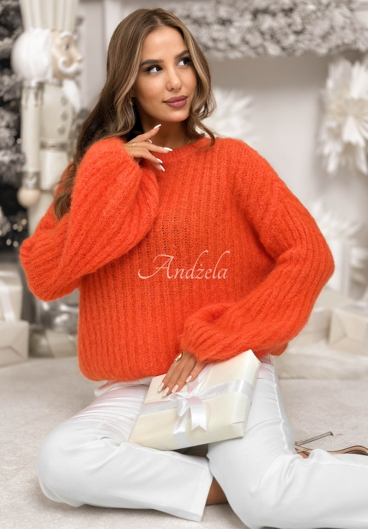 Mohairpullover mit weiten Ärmeln Better Than That Orange