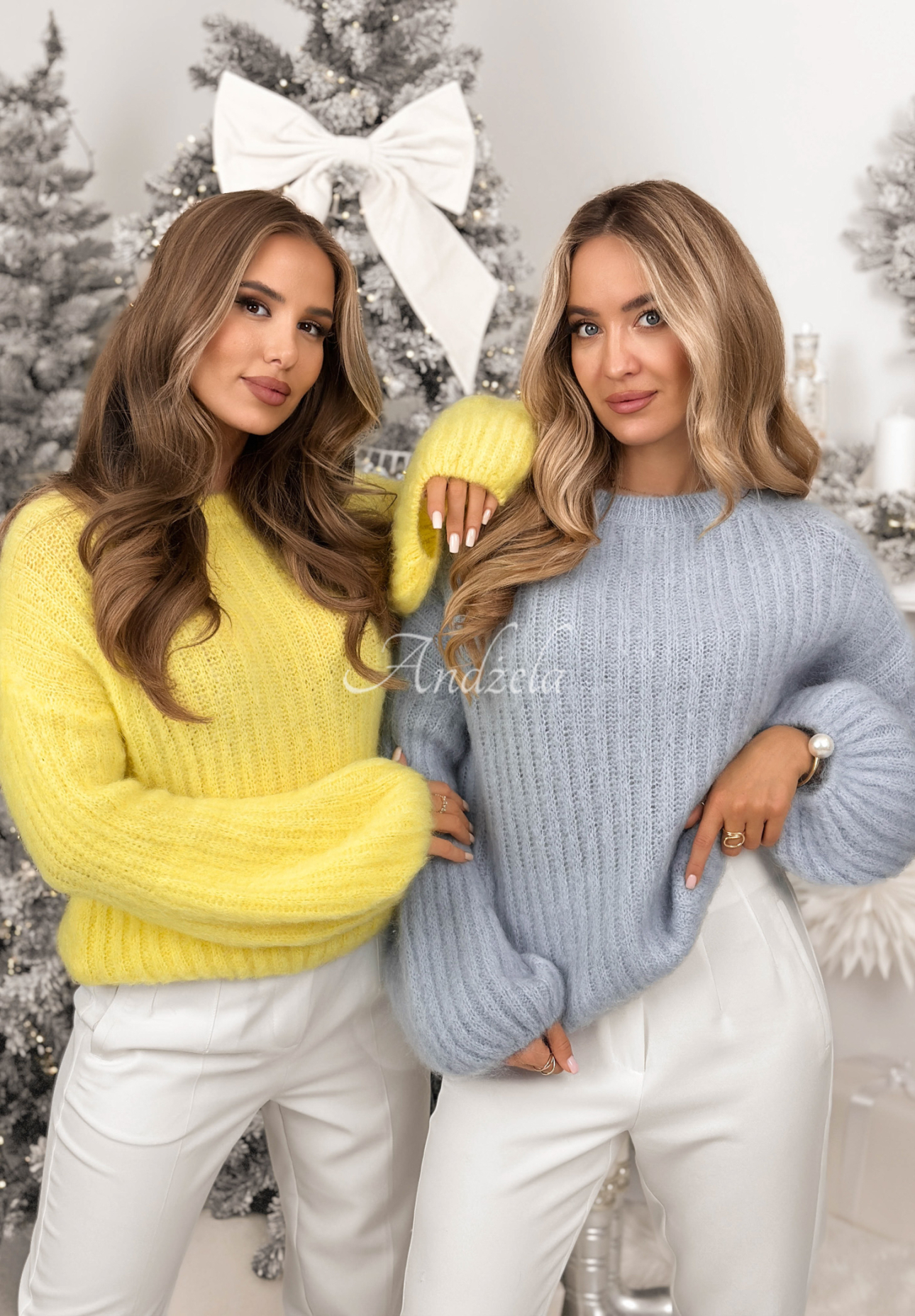 Mohairpullover mit weiten Ärmeln Better Than That Himmelblau