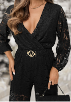 Koronkowa Kleid maxi z paskiem Back To You Schwarz