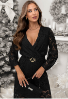 Koronkowa Kleid maxi z paskiem Back To You Schwarz