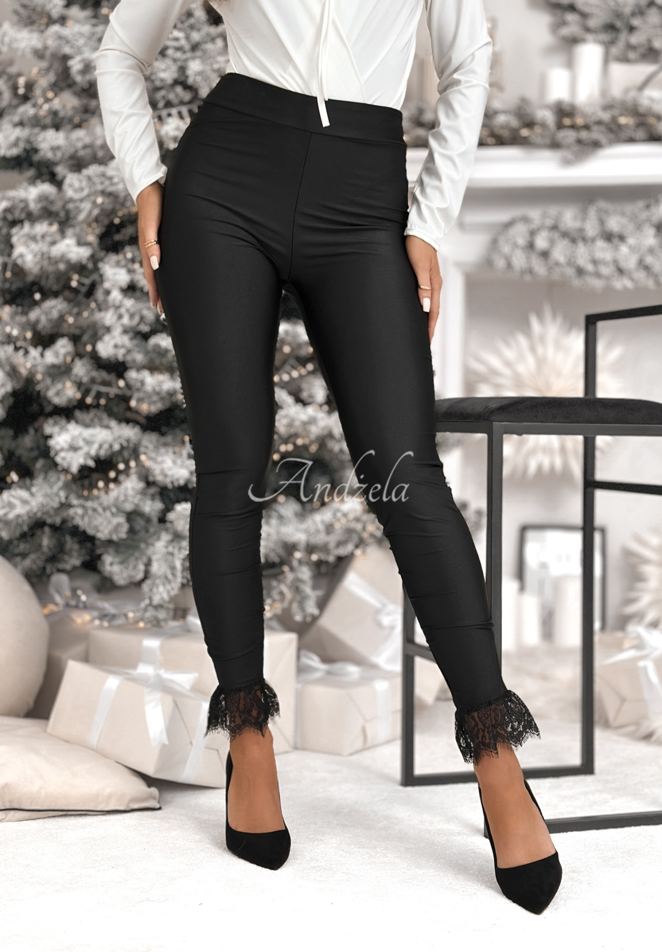 Leggins mit Spitze Value Of Life Schwarz