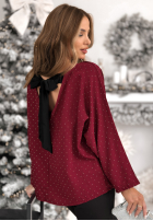 Bluse z kokardą i kryształkami The Stars Twinkle Burgunderrot