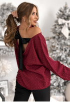 Bluse z kokardą i kryształkami The Stars Twinkle Burgunderrot