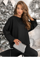 Bluse z kokardą i kryształkami The Stars Twinkle Schwarz