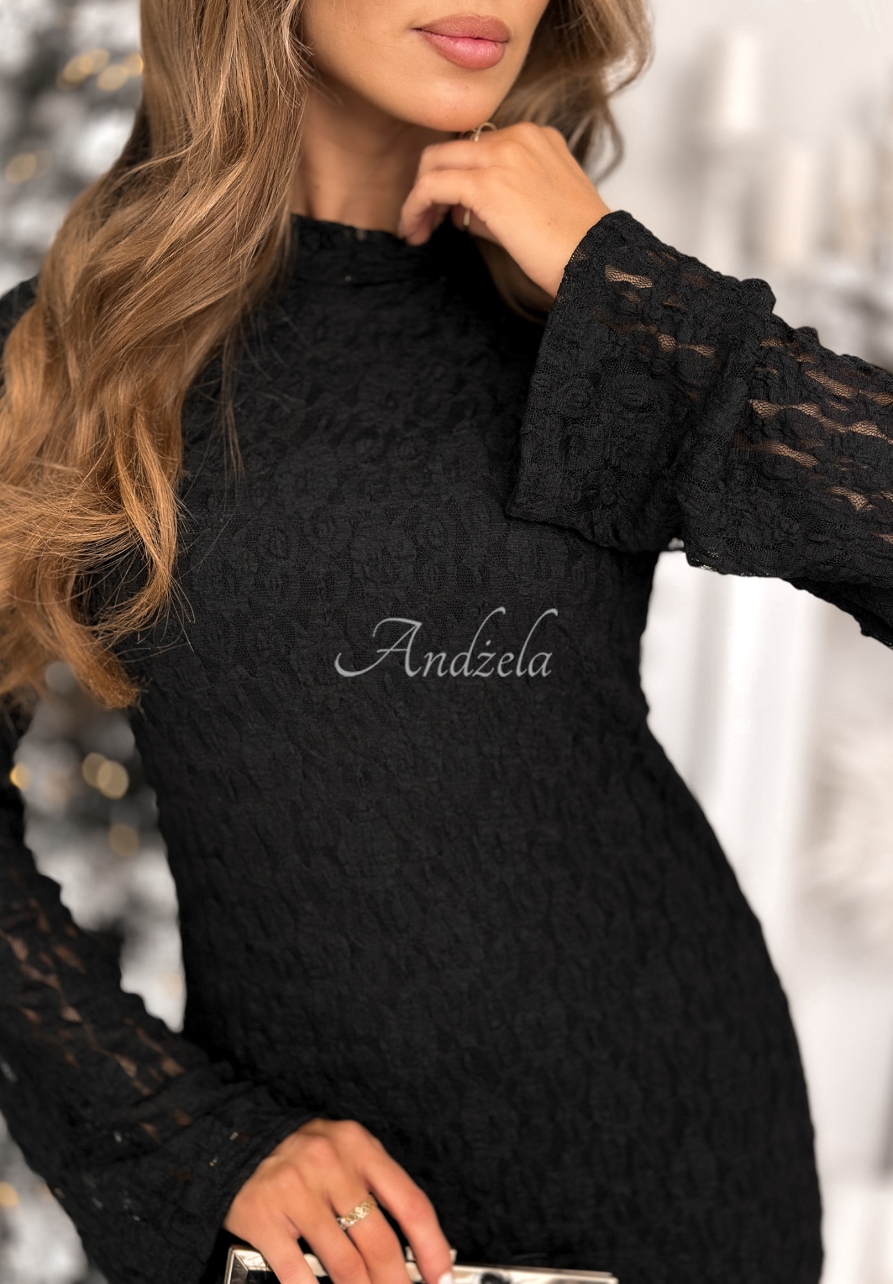 Minikleid aus Spitze Compliments For Me Schwarz