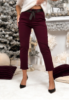 Viskose-Hose mit Gürtel Alone We Can Burgund