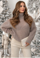 Pullover z golfem Fireplace Stories Beige