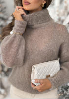 Pullover z golfem Fireplace Stories Beige