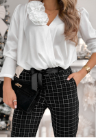 Material Hose Chinohose w kratę Little Squares Schwarz