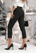 Material Hose Chinohose w kratę Little Squares Schwarz