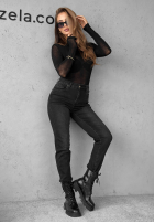 Leicht Pullover z golfem z kaszmirem Be The One Schwarz