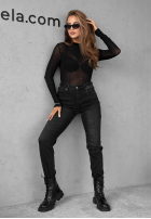 Leicht Pullover z golfem z kaszmirem Be The One Schwarz