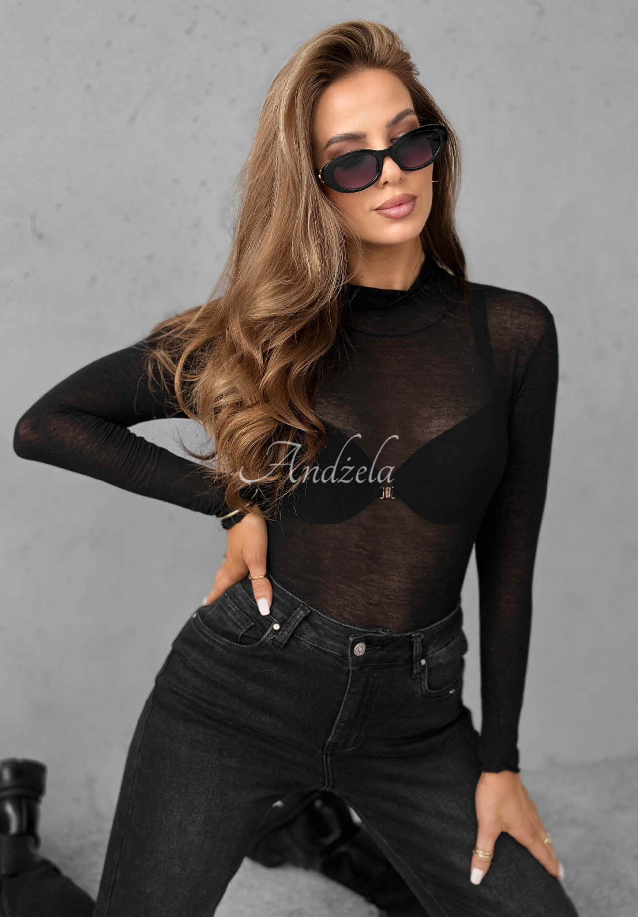 Feinbluse mit Rollkragen und Cashmere Be The One Schwarz