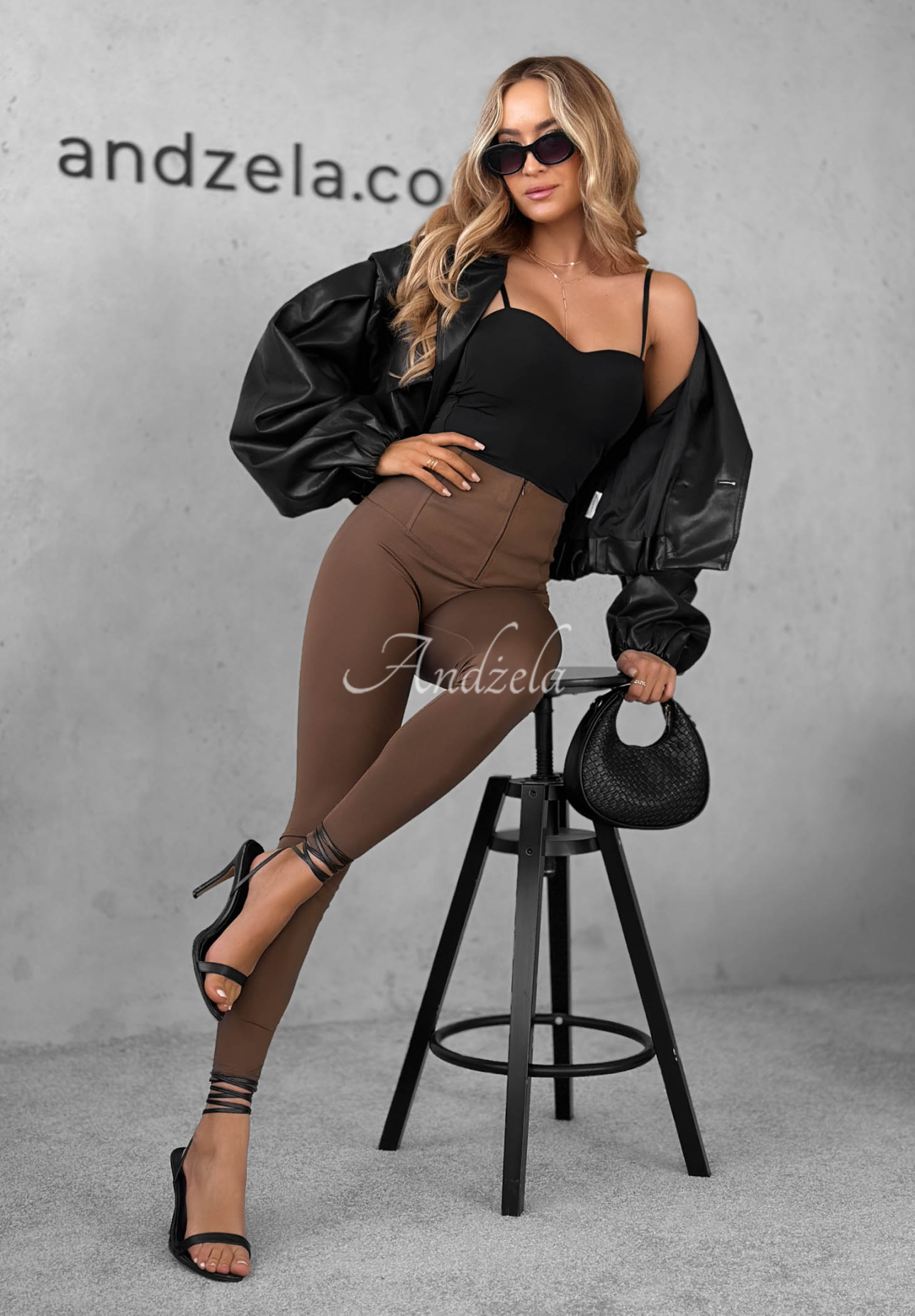 Figurbetonte Leggins Too Good Schokoladenbraun