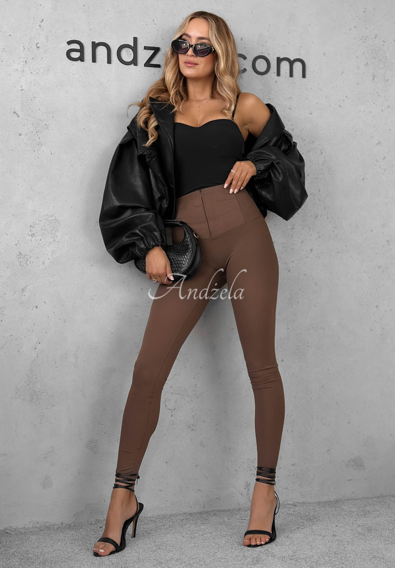 Figurbetonte Leggins Too Good Schokoladenbraun